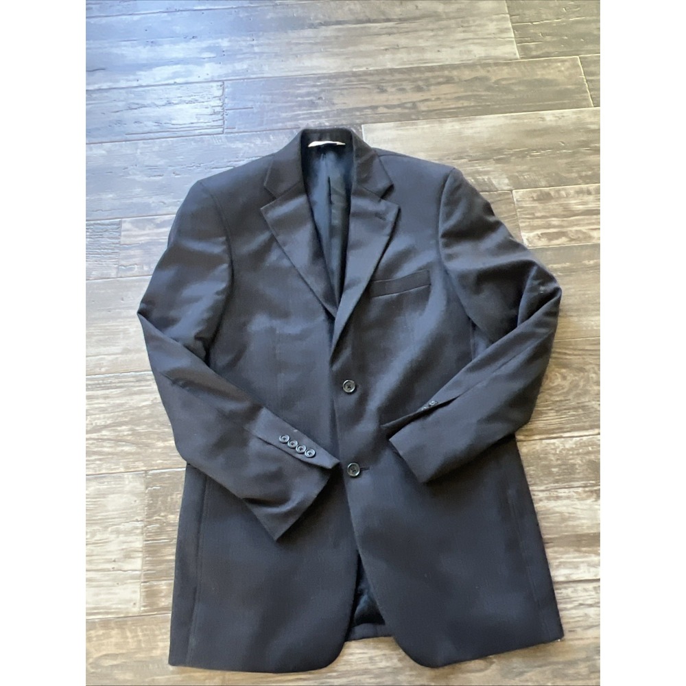 37R Blazer 100% Wool‎ Pronto Uomo Comfort Stretch Suit Black Jacket Sport Coat